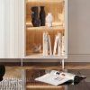 LIBA LB 02, 2 dverova vitrina s osvetlenim, hodvabna biela dub vincenza 4