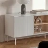 LIBA LB 05A, TV stolik s osvetlenim na nozickach, hodvabna biela dub vincenza 4