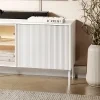 LIBA LB 06A, TV stolik s osvetlenim na nozickach, hodvabna biela dub vincenza 4