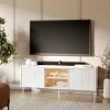 LIBA LB 06A, TV stolik s osvetlenim na nozickach, hodvabna biela dub vincenza 5