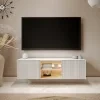LIBA LB 06B, zavesny TV stolik s osvetlenim, hodvabna biela dub vincenza 5